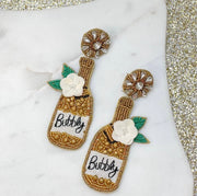 "Bubbly" Gold Champagne Statement Earrings